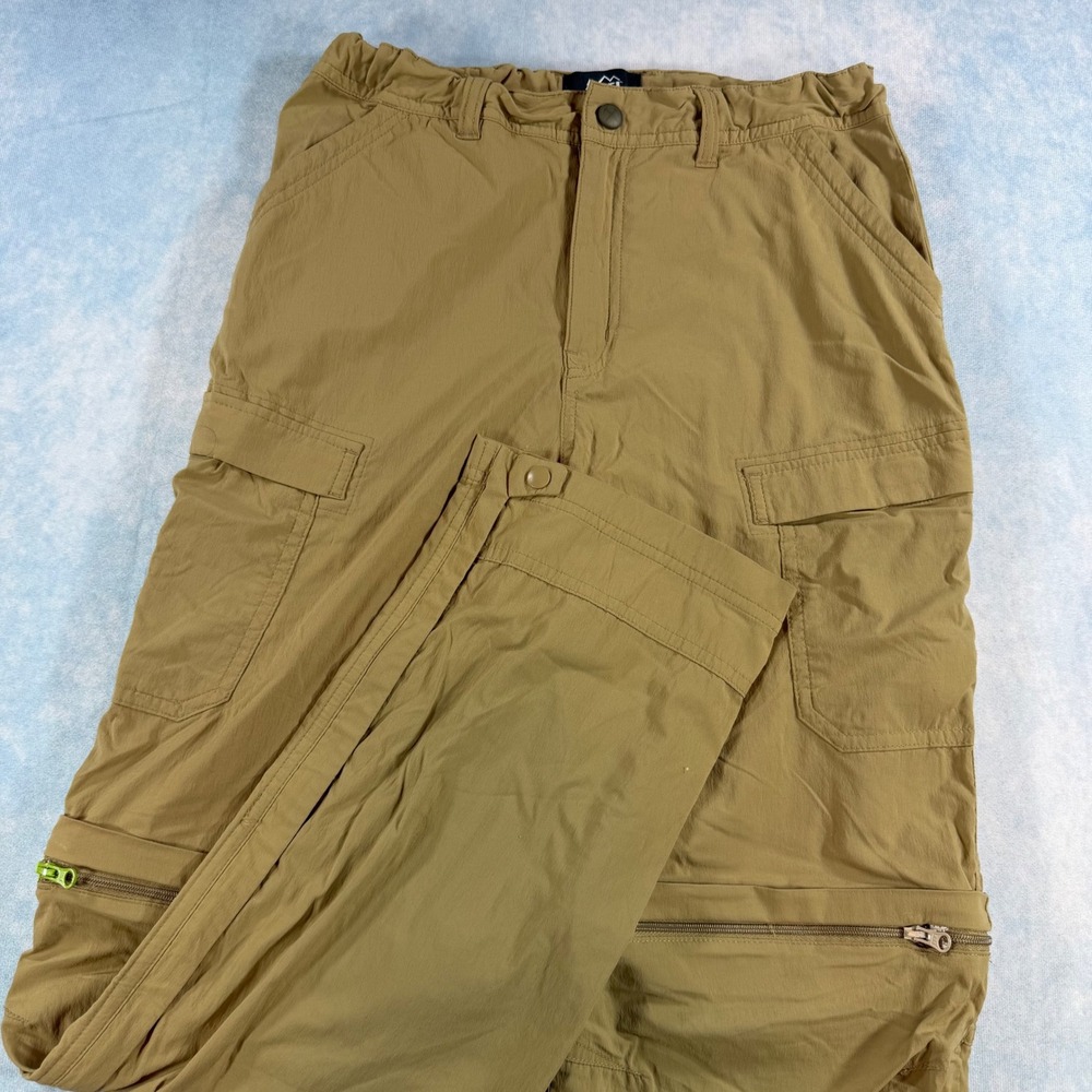 REI Co-op Convertible Sahara Pants Youth L 14-16 Tan Excellent Hiking Cargo
